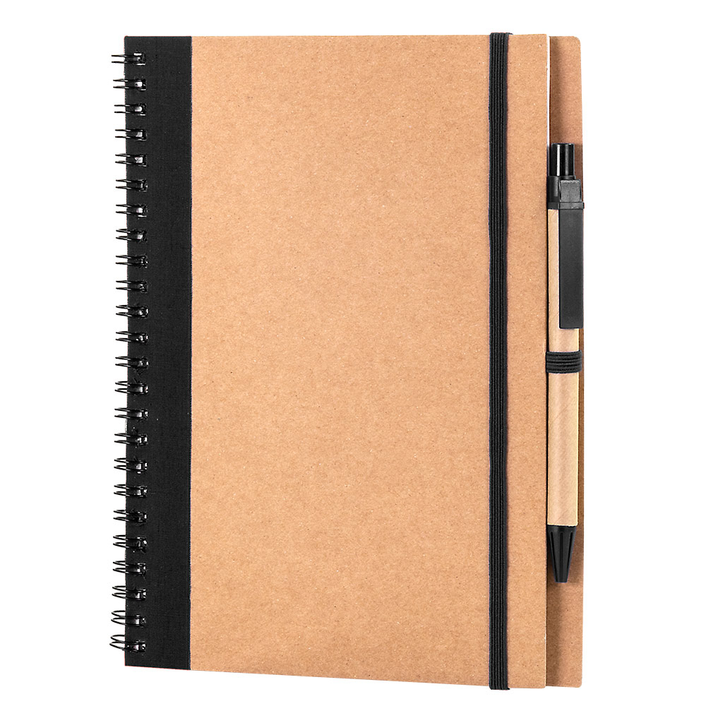 Cahier A5 en carton personnalisé Recikla Noir