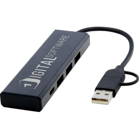 Hub promotionnel USB 2.0 alu recyclé Rise Tekiō®