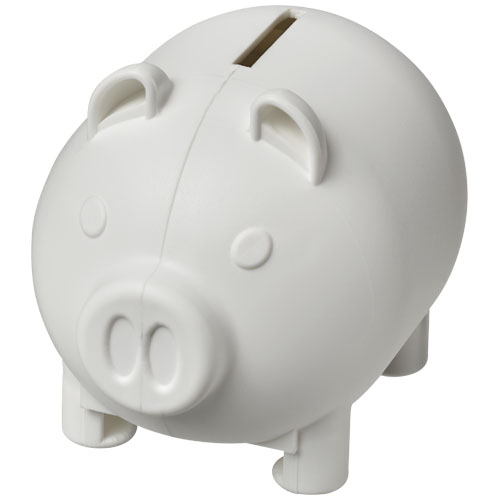 Tirelire cochon personnalisable en plastique recyclé Oink Blanc