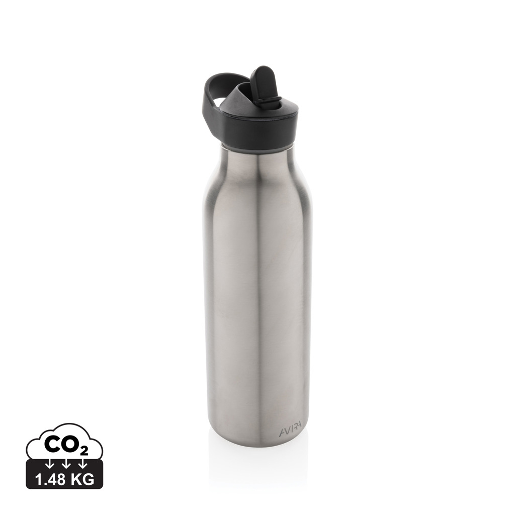 Bouteille 500ml inox recyclé promotionnelle Ara AVIRA Argent