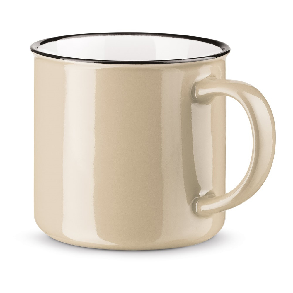 Mug céramique émaillée 360 ​​ml personnalisable VERNON Beige