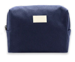 Trousse coton bio personnalisable 27x18 cm - Estelle Marine