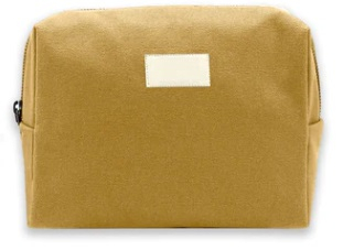 Trousse coton bio personnalisable 27x18 cm - Estelle Ocre