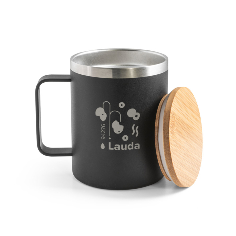 Mug promotionnel 420 ml avec couvercle bambou LAUDA