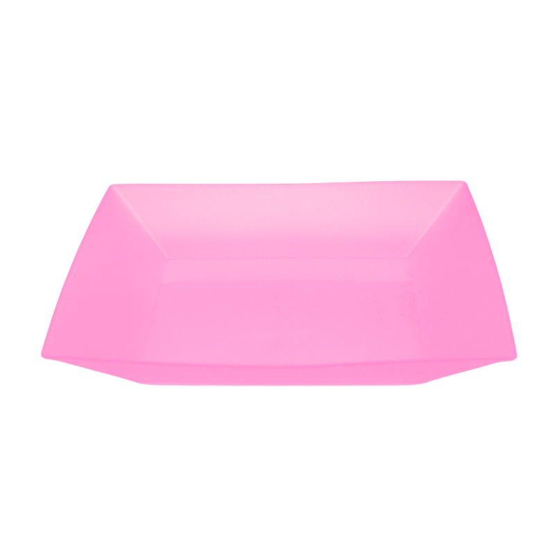Assiette Carrée En Plastique Grain De Bois - 15 Cm - Réutilisable, Incassable - Idéale Camping, Pique-nique