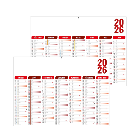 Calendrier bancaire promotionnel 2026 - FLORENTIN