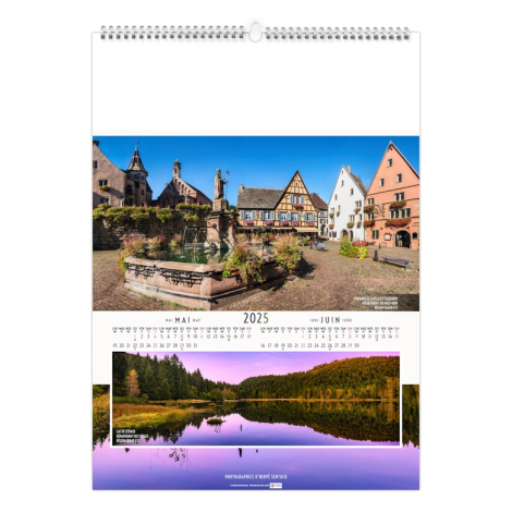 Calendrier illustré personnalisable - Paysages de France