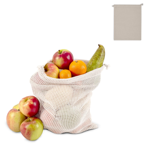 Sac filet publicitaire en coton 140g 25x30 cm