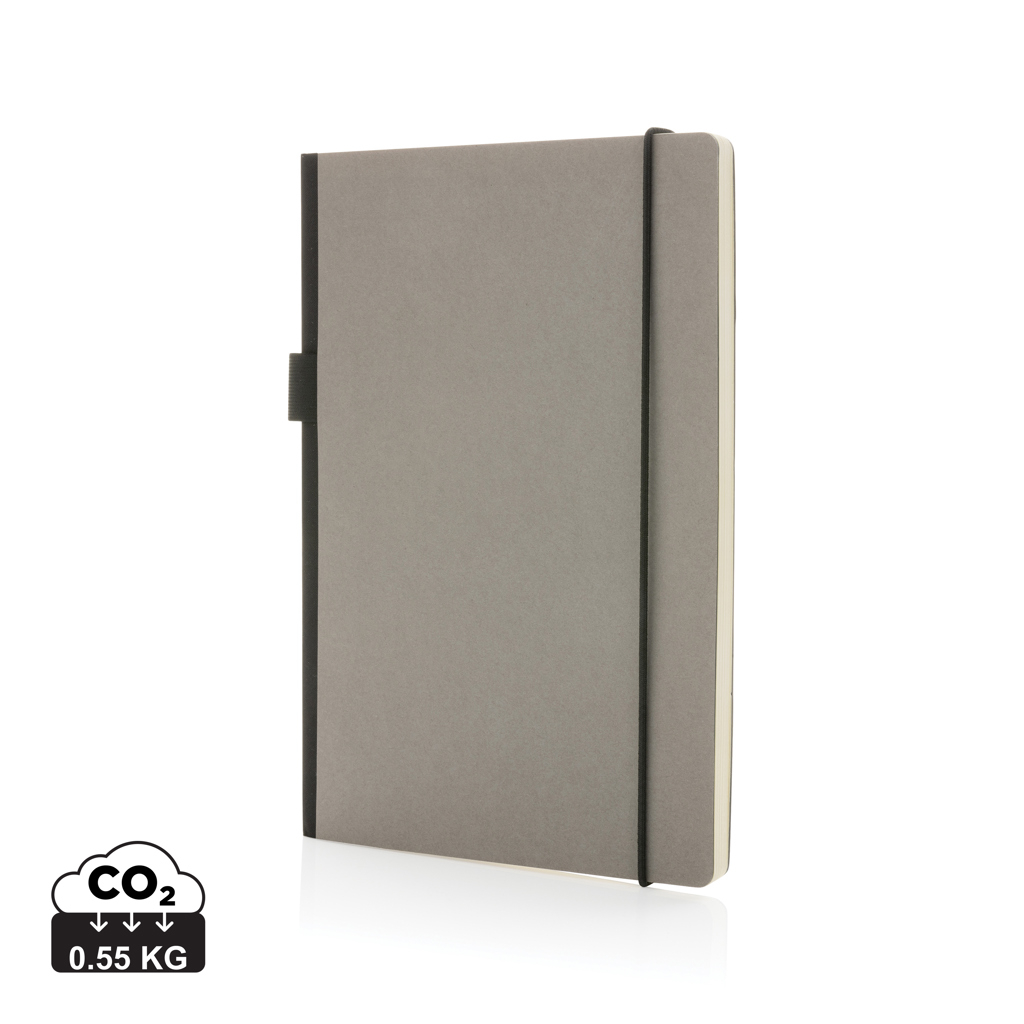 Carnet A5 à couverture rigide et pochette publicitaire Gris