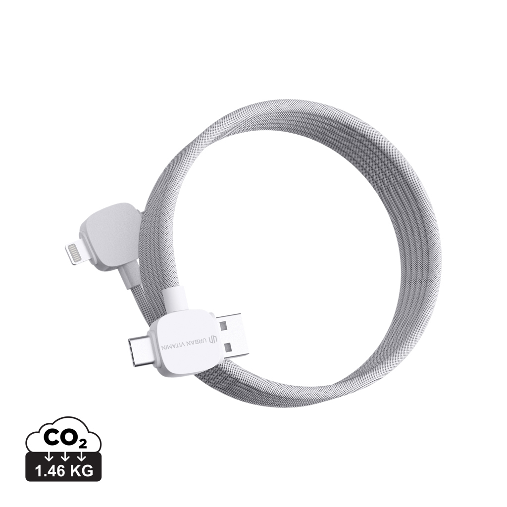 Câble recyclé 65W personnalisable Stockton Urban Vitamin Blanc