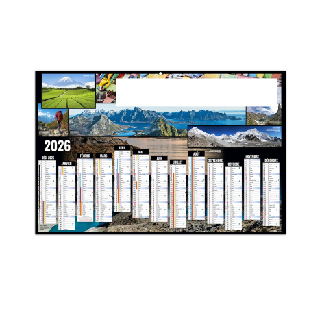 Calendrier bancaire maxi à personnaliser - TOUR DU MONDE Calendrier bancaire maxi à personnaliser - TOUR DU MONDE