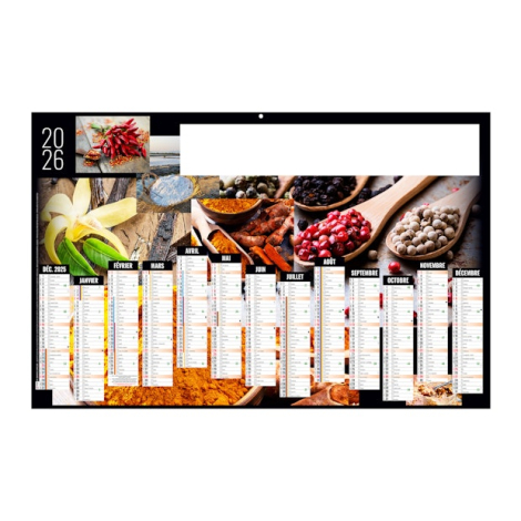 Calendrier bancaire publicitaire maxi - CONDIMENTS Calendrier bancaire publicitaire maxi - CONDIMENTS