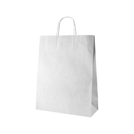 Sac en papier publicitaire 18x24x8 cm GALI WHITE
