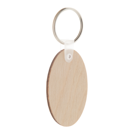 Porte-clés ovale en bois personnalisé Woody B