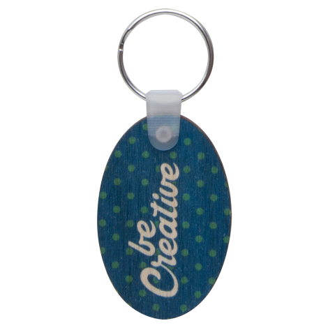 Porte-clés ovale en bois personnalisé Woody B