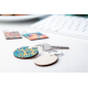 Porte-clés rond en bois personnalisable - Woody A