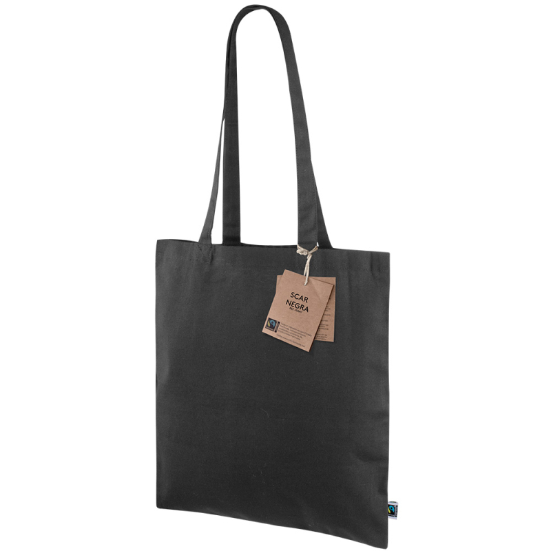 Sac en coton fairtrade 180g promotionnel NOIR SCAR Sac Coton Ecol