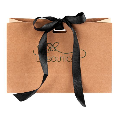 Sac cadeau à personnaliser en carton kraft KAVAI 22x15x7.5 cm