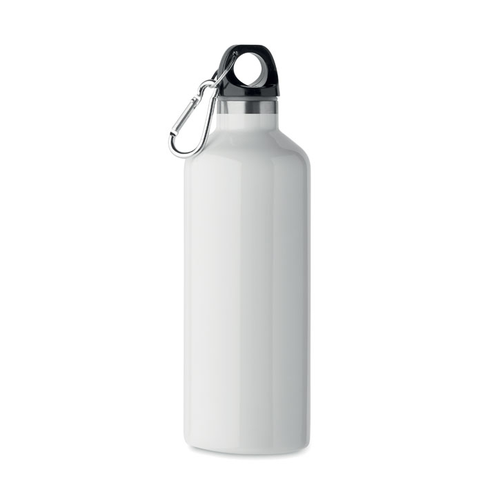 Gourde inox recyclé 500ml personnalisable Carabi Blanc