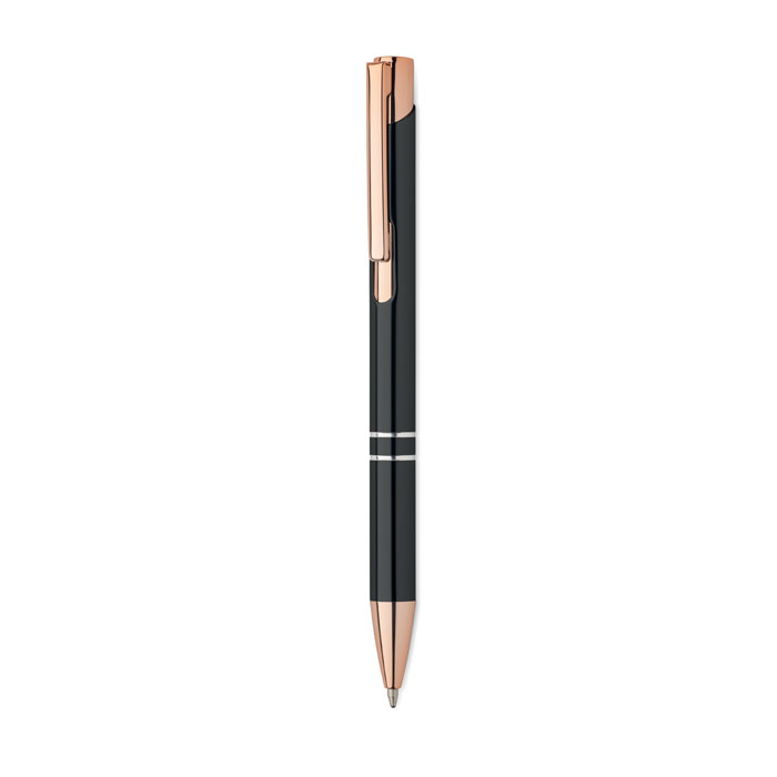 Stylo bille alu recyclé personnalisé Bern Rose Noir