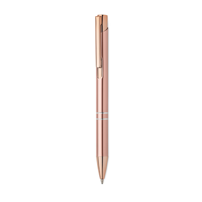 Stylo bille alu recyclé personnalisé Bern Rose Beige/Rouge