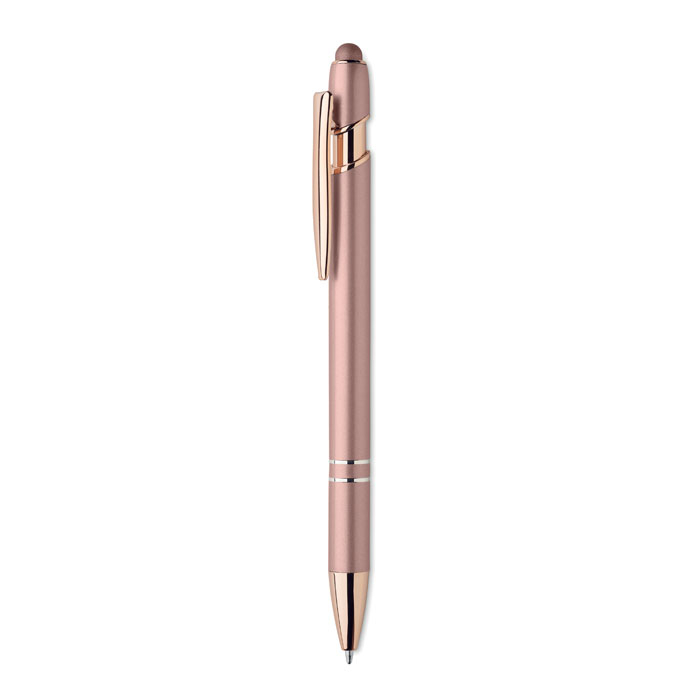 Stylo bille alu recyclé personnalisable Scribble Beige/Rouge