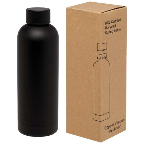 Bouteille promotionnelle 500ml inox recyclé Spring Noir