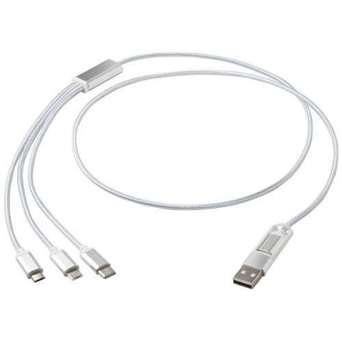 Câble publicitaire de charge alu recyclé 5-1 Versatile Argent