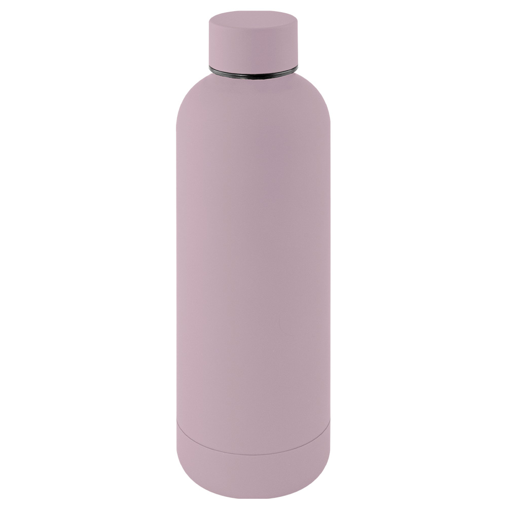 Bouteille inox recyclé 500ml à personnaliser RUBBER Rose