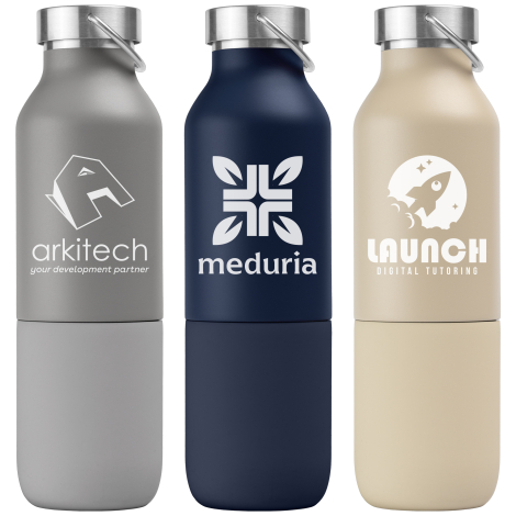 Bouteille publicitaire 2 en 1 recyclée 590 ml - Freya Duo Bouteille publicitaire 2 en 1 recyclée 590 ml - Freya Duo
