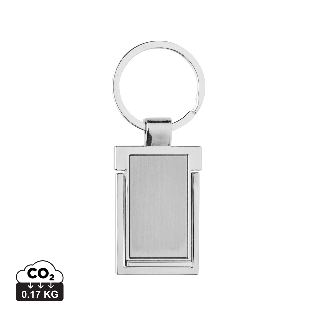 Porte-clés promotionnel support téléphone zinc recyclé Argent