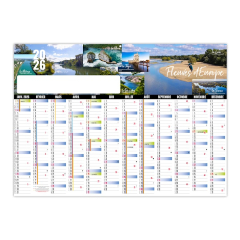 Calendrier bancaire XXL effaçable personnalisé - Etiage