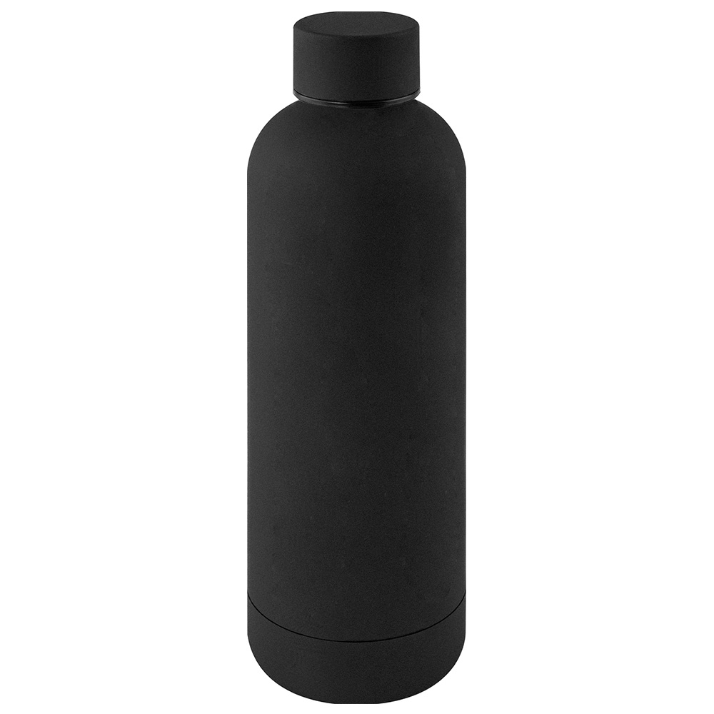 Bouteille inox recyclé 500ml à personnaliser RUBBER Noir