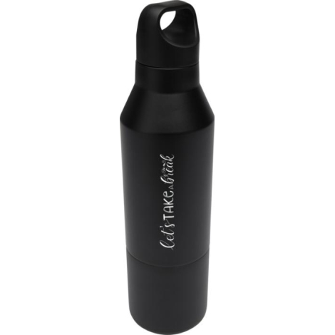 Bouteille avec gobelet à personnaliser recyclée 600ml Odessy Bouteille avec gobelet à personnaliser recyclée 600ml Odessy