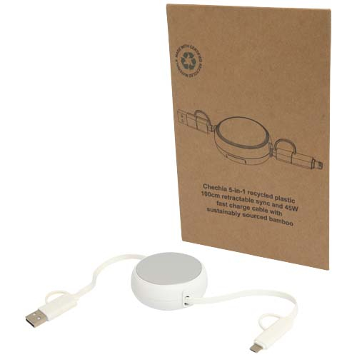 Câble recyclé rétractable promotionnel Alasia Argent