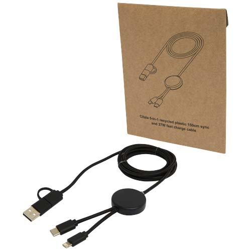 Câble charge et transfert de données personnalisable 1,50m Citala Noir
