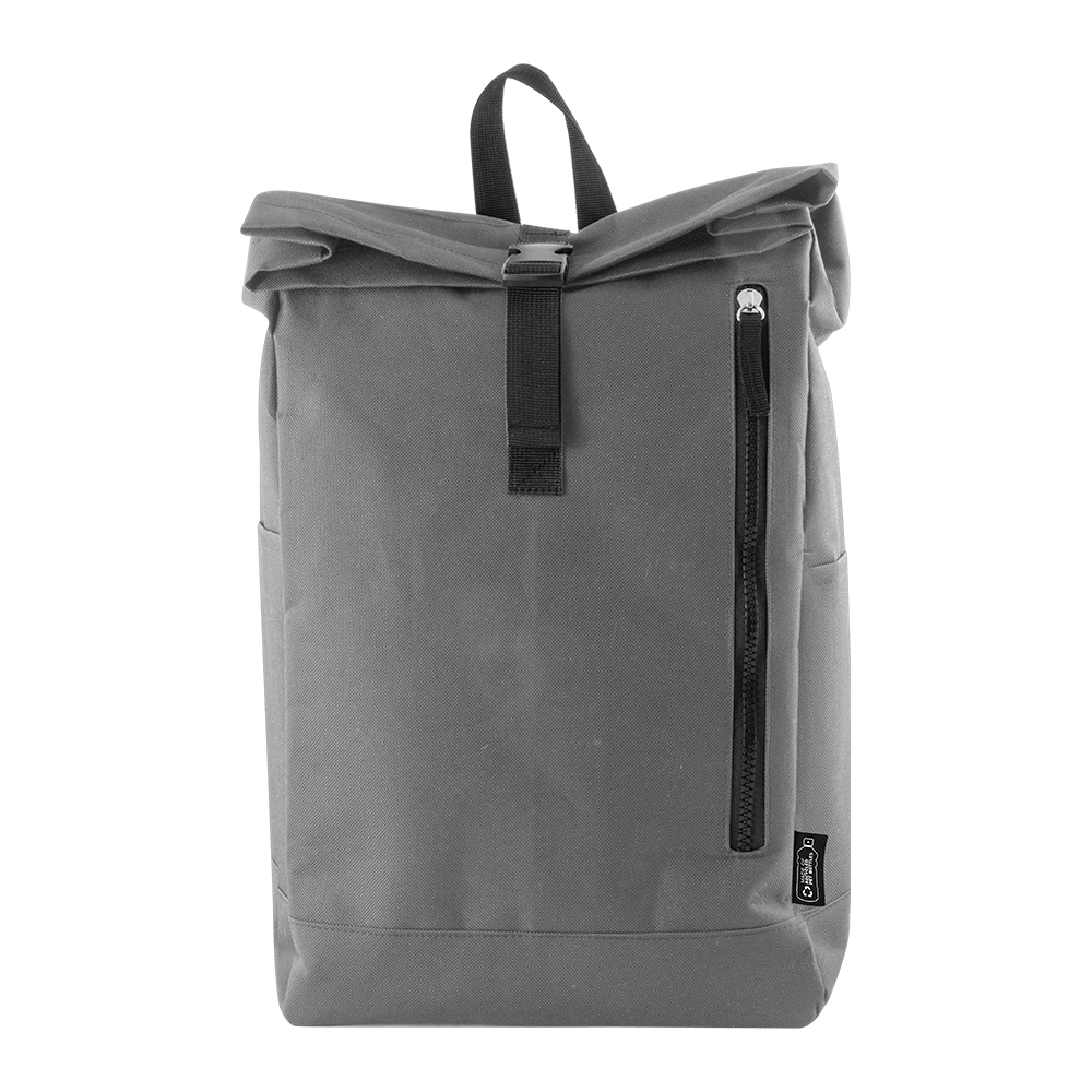 Sac à dos publicitaire rPET roll-top NIHOA Noir