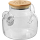 Théière en verre borosilicate personnalisée couvercle bambou naturel Zen