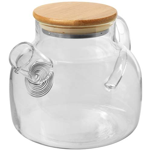 Théière en verre borosilicate personnalisée couvercle bambou naturel Zen Translucide