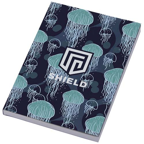 Cahier A6 à personnaliser en carton souple Novella Austen Bleu