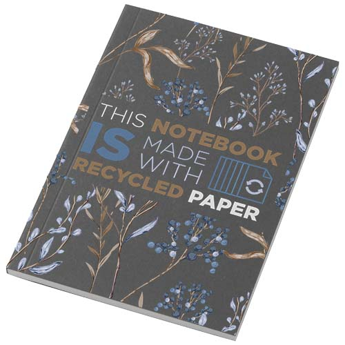 Mini carnet personnalisable A6 recyclé Novella Austen 50 feuilles Charbon