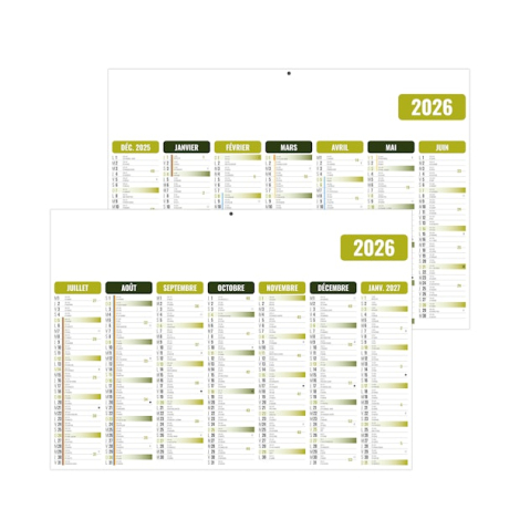 Calendrier bancaire promotionnel - Eco