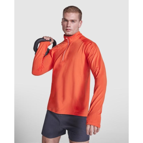 Sweatshirt publicitaire homme demi-zip recyclé et technique Estambul