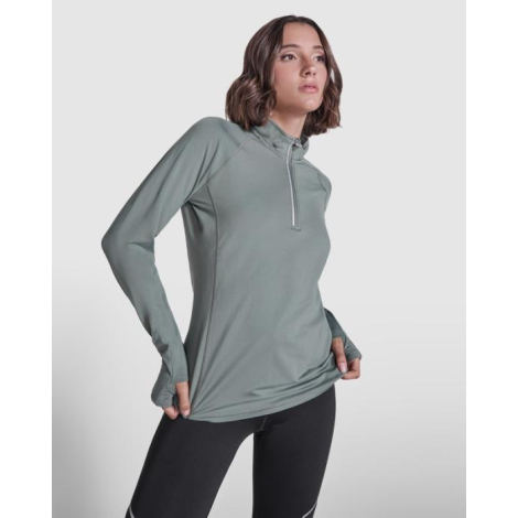 Sweatshirt promotionnel femme demi-zip recyclé technique Estambul