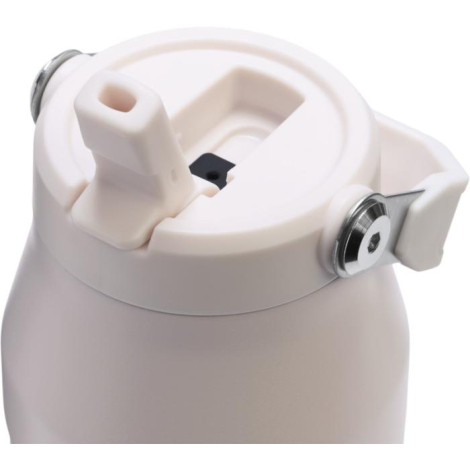 Vue détaillée du bouchon avec paille de la bouteille recyclée Stanley IceFlow