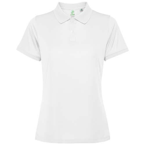 Polo recyclé femme personnalisable manches courtes Tormo ROLY Blanc