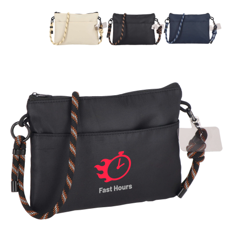 Pochette publicitaire compacte rPET avec sangle paracorde