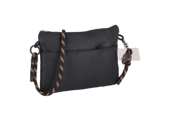 Pochette publicitaire compacte rPET avec sangle paracorde Noir