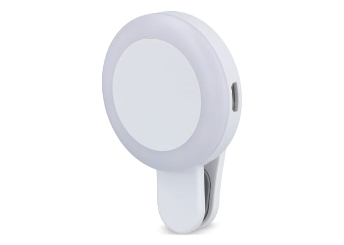 Lampe LED rABS compacte personnalisable 3 intensités pour selfie Blanc
