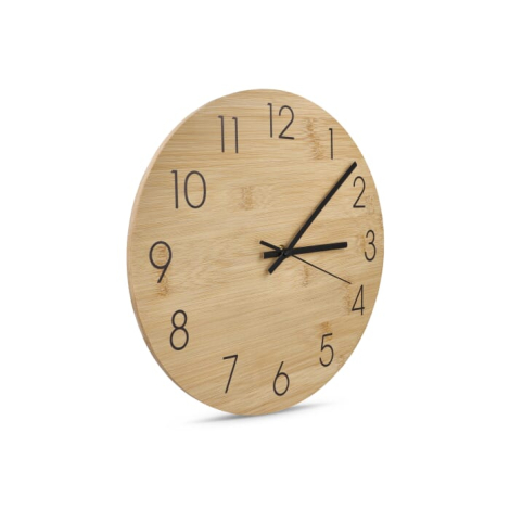 Horloge murale personnalisée en bambou naturel minimaliste